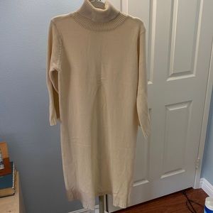 Center Split long turtle neck sweater